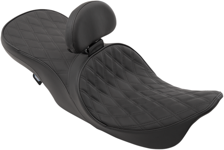 DRAG SPECIALTIES EZ Glide II Backrest - Small - Solar Reflective Leather - Smooth 0822-0133 - Cycle City Outdoors