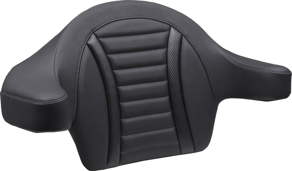MUSTANG Deluxe Extended Passenger Arm Backrest - Gunmetal Stitch - Touring 88403GM