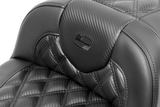 SADDLEMEN Roadsofa* Extended Reach Seat - without Backrest - Carbon Fiber - Lattice Stitch - FLTR/FLHX '23-'24 823-07-20700