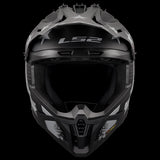 LS2 - Gate II Battle Scar Moto Helmet Matte Gray Tonal Black