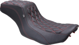 MUSTANG One Piece 2-Up Squareback Seat - Double Diamond - Black Cherry Stitch 88415DC