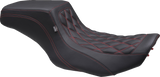 MUSTANG One Piece 2-Up Squareback Seat - Double Diamond - Black Cherry Stitch 88416DC