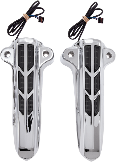 Ciro Forkini Lower Leg Covers - Chrome - With LEDs 43001 - Cycle City Outdoors