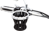 Ciro Drink Holder - 1-1/4" Handlebar Mount - Chrome/Black Clamp 50415 - Cycle City Outdoors