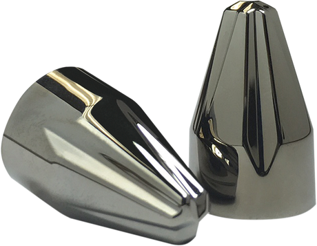 Ciro Fluted Caps - 1/4" - Black Chrome 70017 - Cycle City Outdoors