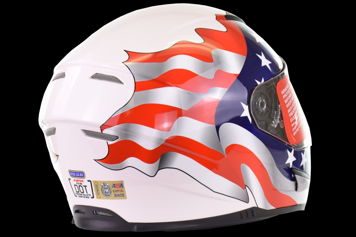 AFX - FX-99 White Freedom Flag Helmet - L