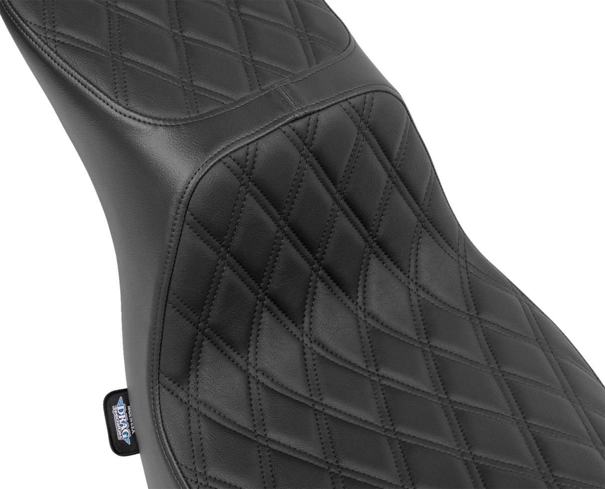 DRAG SPECIALTIES Predator 2-Up Seat - Vinyl - Double Diamond - Black Stitching - FLSB/FXLRS '18-'24 4688B