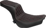 DRAG SPECIALTIES Predator 2-Up Seat - Vinyl - Double Diamond - Red Stitching - FLSB/FXLRS '18-'24 4688D