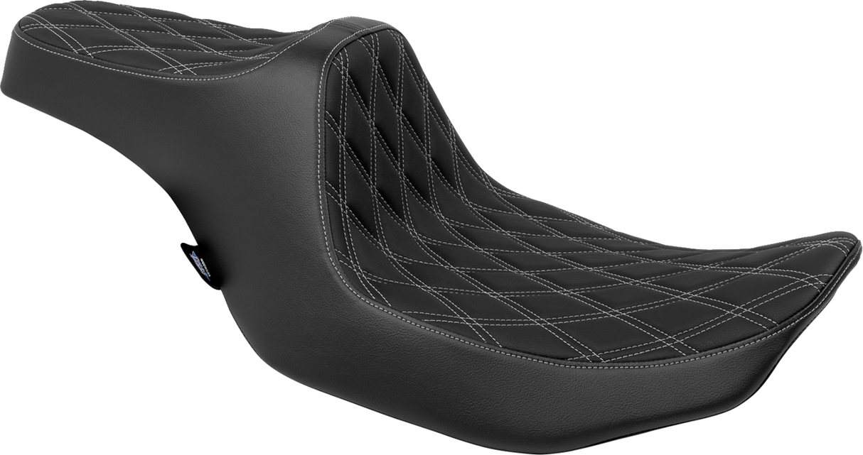 DRAG SPECIALTIES Predator III Seat - Double Diamond - Silver Stitched - FLT/FLH '23-'24 4686C