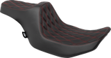 DRAG SPECIALTIES Predator III Seat - Double Diamond - Red Stitched - FLT/FLH '23-'24 4686D
