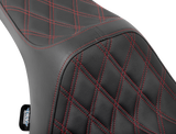 DRAG SPECIALTIES Predator III Seat - Double Diamond - Red Stitched - FLT/FLH '23-'24 4686D