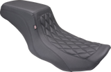 MUSTANG One Piece 2-Up Squareback Seat - Double Diamond - Smooth - FLH/FLT '23-'25 88416