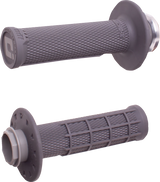 ODI Micro-X Half-Waffle v2 Lock-On Grips - Graphite/Silver H36MXH