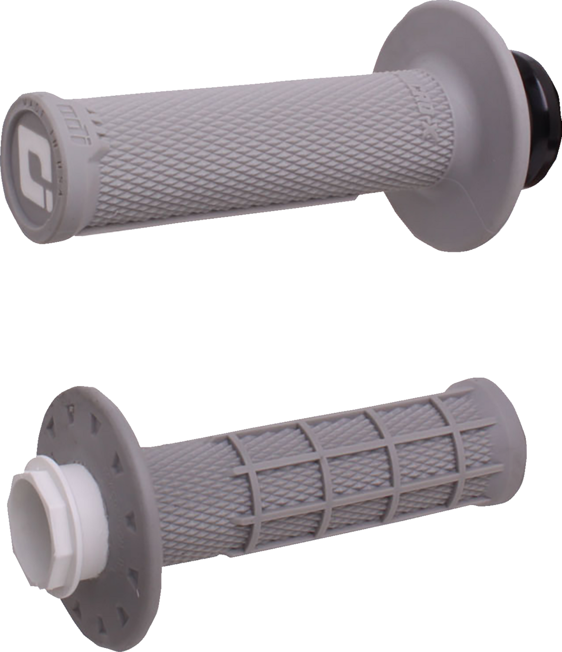 ODI Micro-X Half-Waffle v2 Lock-On Grips - Gray/Silver H36MXG