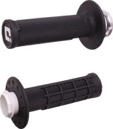 ODI Micro-X Half-Waffle v2 Lock-On Grips - Black/Silver H36MXB