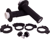 ODI Micro-X Half-Waffle v2 Lock-On Grips - Black/Silver H36MXB