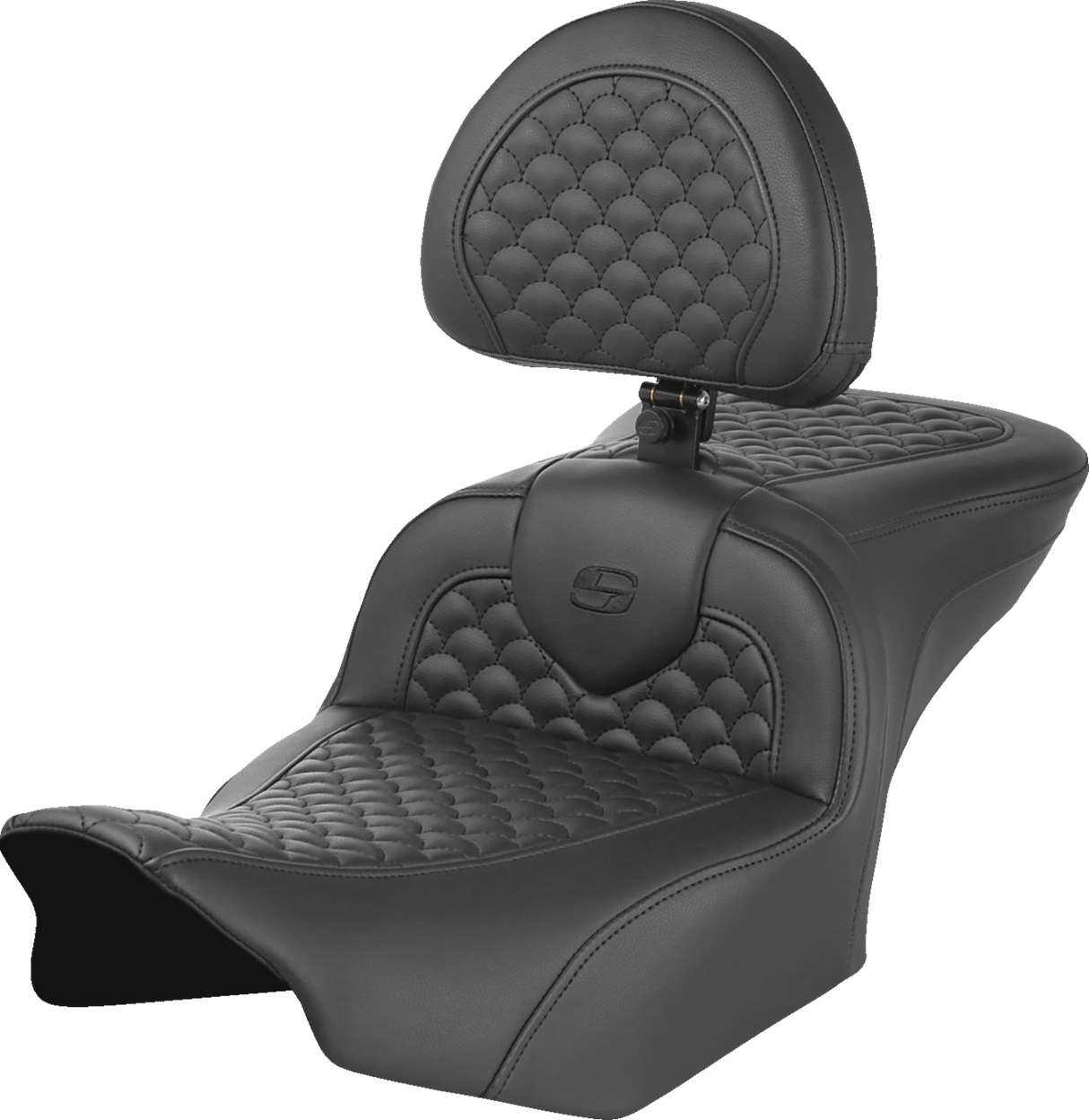 SADDLEMEN Roadsofa* Seat with Backrest - Scallop Stitch - FLTR/FLHX '23-'24 (Part Number: 823-07-208B0)