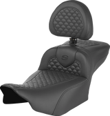 SADDLEMEN Roadsofa* Seat with Backrest - Scallop Stitch - Extended Reach - Part 823-07-209B0 for FLTR/FLHX '23-'24