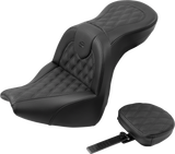 SADDLEMEN Roadsofa* Seat with Backrest - Lattice Stitch - FXBR/S '18-'20 - Part 818-31-182BR