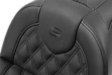 SADDLEMEN Roadsofa* Seat with Backrest - Lattice Stitch - FXBR/S '18-'20 - Part 818-31-182BR