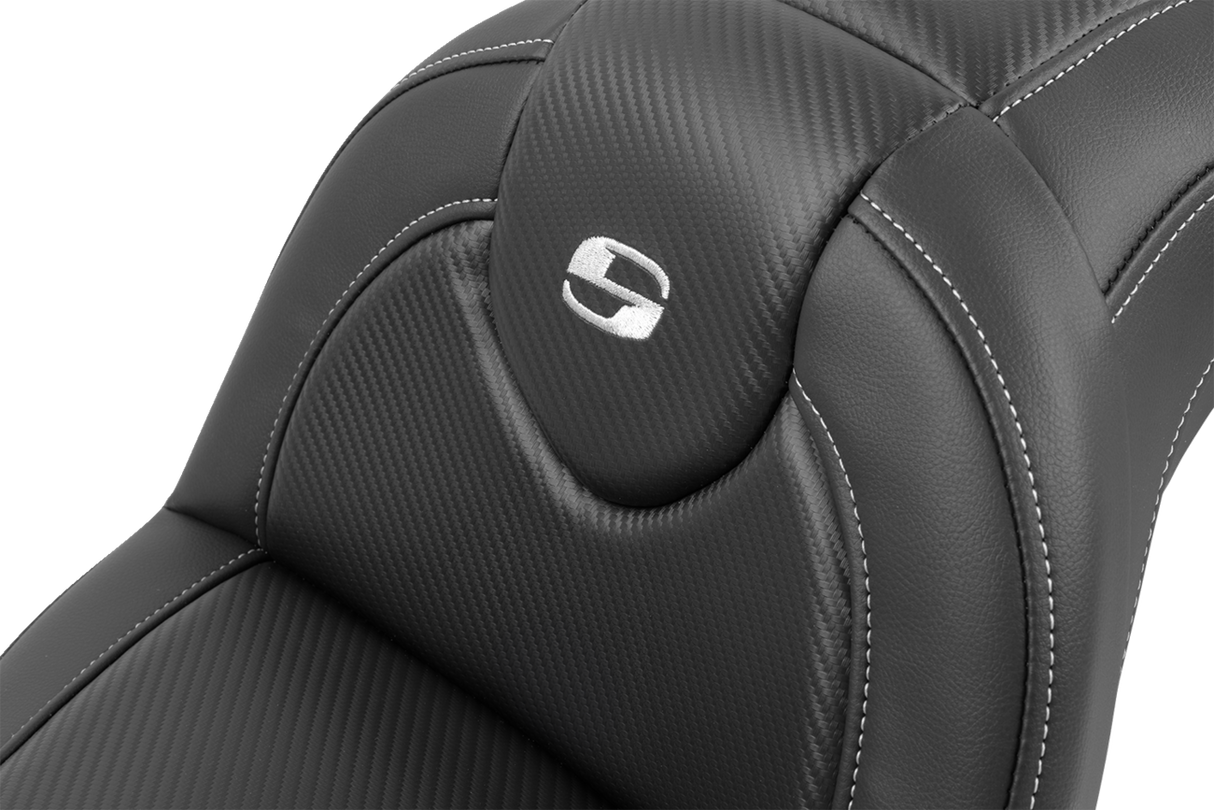 SADDLEMEN Roadsofa* Seat with Backrest - Carbon Fiber - FXBR/S '18-'20 - Part 818-31-185BR