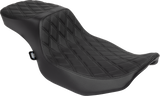 DRAG SPECIALTIES Predator III 2-Up Seat - Extended Reach - Vinyl - Black Double Diamond Stitch - FLHX/FLTR '23-'24 N