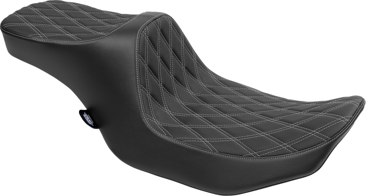 DRAG SPECIALTIES Predator III Seat - Double Diamond - Silver Stitching - FLT/FLH '23-'24 4690C