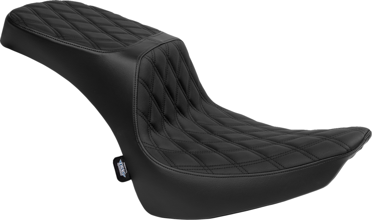 DRAG SPECIALTIES Predator III 2-Up Seat - Vinyl - Double Diamond - Black Thread - FL '00-'17 4689B
