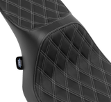 DRAG SPECIALTIES Predator III Seat - Double Diamond - Silver Stitching - FLT/FLH '23-'24 4690C