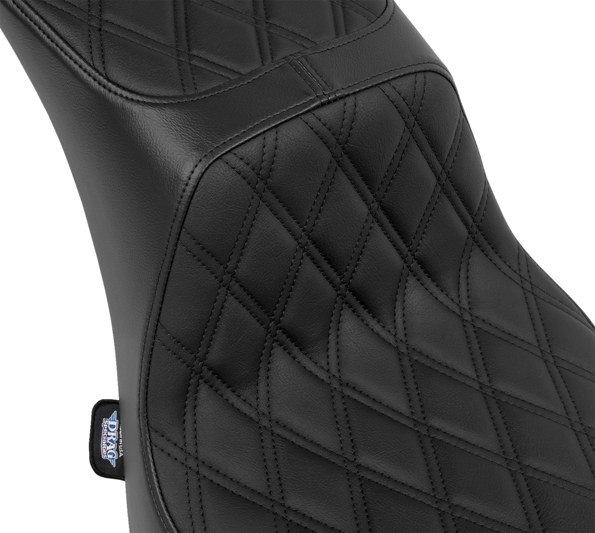 DRAG SPECIALTIES Predator III 2-Up Seat - Vinyl - Double Diamond - Black Thread - FL '00-'17 4689B