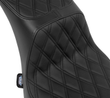 DRAG SPECIALTIES Predator III 2-Up Seat - Vinyl - Double Diamond - Black Thread - FL '00-'17 4689B