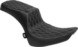 DRAG SPECIALTIES Predator III 2-Up Seat - Vinyl - Double Diamond - Silver Thread - FL '00-'17 4689C