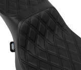 DRAG SPECIALTIES Predator III 2-Up Seat - Extended Reach - Vinyl - Black Double Diamond Stitch - FLHX/FLTR '23-'24 N
