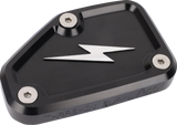 THRASHIN SUPPLY CO. Master Cylinder Cover - Brake - Front - Black/Twice-Cut TSC-3178-4