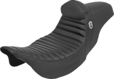 SADDLEMEN Pro Series SDC Performance Seat with Backrest - Tuck-n-Roll/Carbon Fiber - Gripper - FLH/FLT '08-'23 SC80807TB