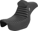 SADDLEMEN Pro Series SDC Performance Seat with Backrest - Tuck-n-Roll/Carbon Fiber - Dyna '06-'17 SC80604TB