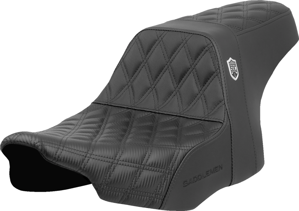 SADDLEMEN Pro Series SDC Performance Seat - Lattice Stitch - Gripper - w/o Backrest - FLH/FLT '23-'24 SC82307D0