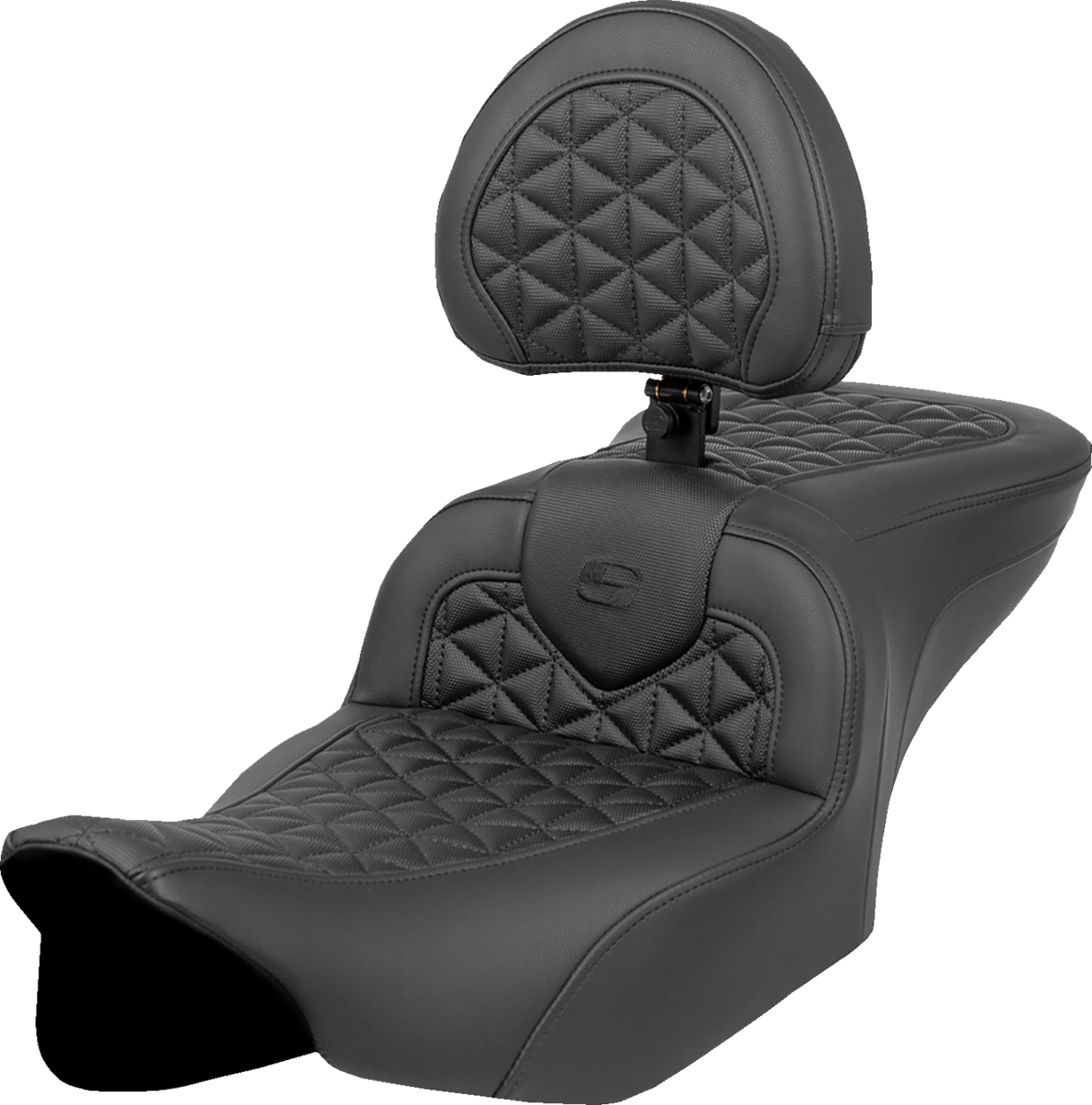 SADDLEMEN RoadSofa* Tri Gripper Seat - Standard Reach - w/ Backrest - FLH/FLT '23-'24 823-07-210B0