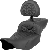 SADDLEMEN RoadSofa* Tri Gripper Seat - Extended Reach - w/ Backrest - FLH/FLT '23-'24 823-07-211B0