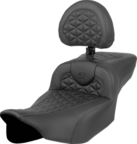 SADDLEMEN RoadSofa* Tri Gripper Seat - Extended Reach - w/ Backrest - FLH/FLT '23-'24 823-07-211B0