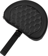 SADDLEMEN Roadsofa* Extended Reach Seat - with Backrest - Honeycomb - Silver Stitch - FLTR/FLHX '23-'24 823-07-190B5
