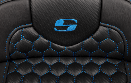 SADDLEMEN Roadsofa* Extended Reach Seat - with Backrest - Honeycomb - Blue Stitch - FLTR/FLHX '23-'24 823-07-190B1