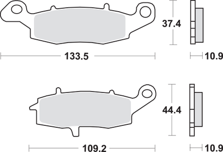 SBS Sintered Brake Pads - 886LS (Kawasaki Vulcan 900 Classic LT / Suzuki M90 Boulevard 2001–2017)