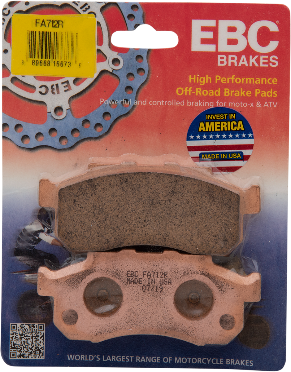 EBC FA-R Series Sintered Front Left Brake Pads - FA712R (Honda Pioneer 700 / Pioneer 500 / Pioneer 700-4 2014–2024)
