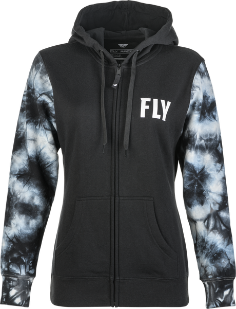 Women's Fly Tie Dye Zip Up Hoodie Black/Grey Xl - Cycle City Outdoors