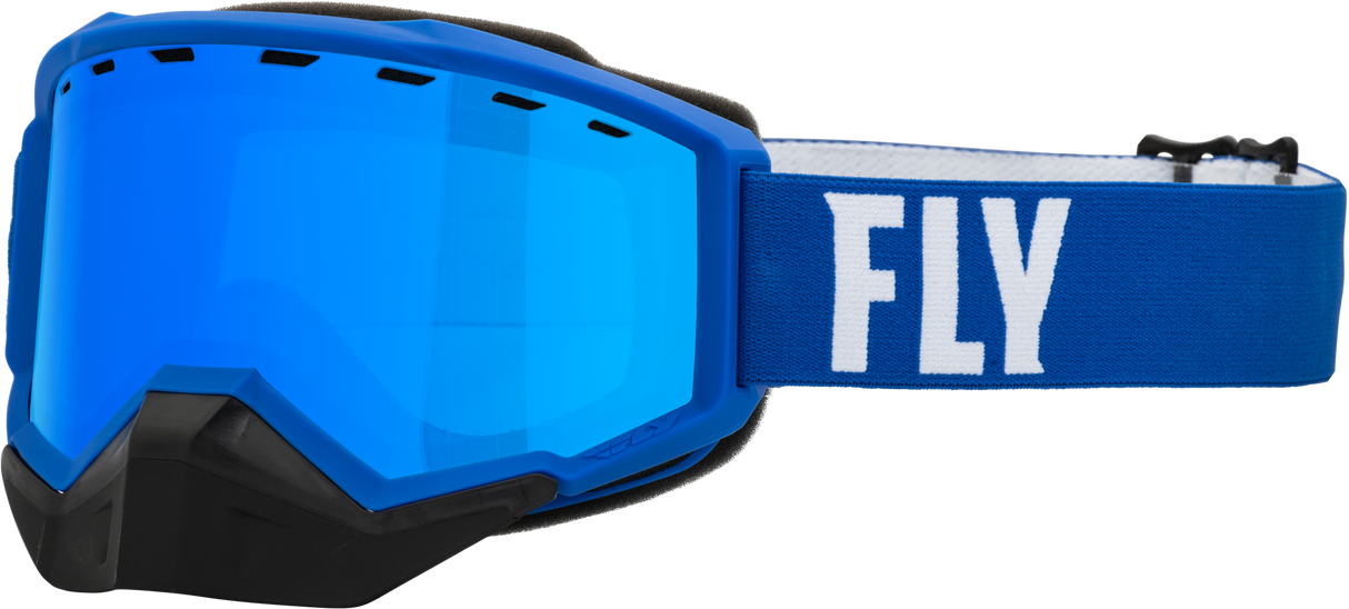 Focus Snow Goggle Blue/White W/ Sky Blue Mirror/Blue Lens - Cycle City Outdoors