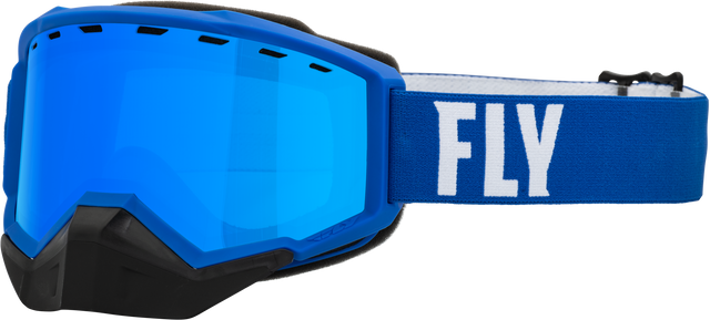 Focus Snow Goggle Blue/White W/ Sky Blue Mirror/Blue Lens - Cycle City Outdoors
