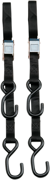 PARTS UNLIMITED 3920-0424 Tie-Down Straps - 1" x 7' - Cam Buckle - Heavy Duty - Black | Adventure/ATV/UTV