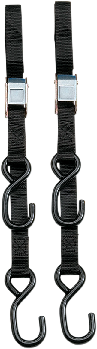 PARTS UNLIMITED 3920-0424 Tie-Down Straps - 1" x 7' - Cam Buckle - Heavy Duty - Black | Adventure/ATV/UTV