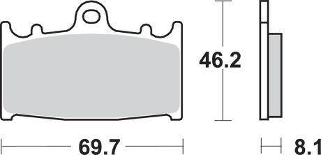 SBS HS Series Sintered Front Brake Pads - 631HS (Kawasaki Vulcan 1700 Voyager / Suzuki GSX-R600 1989–2019)